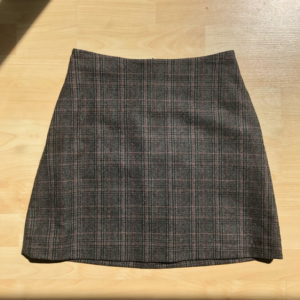 Aritzia Wilfred plaid a-line mini skirt